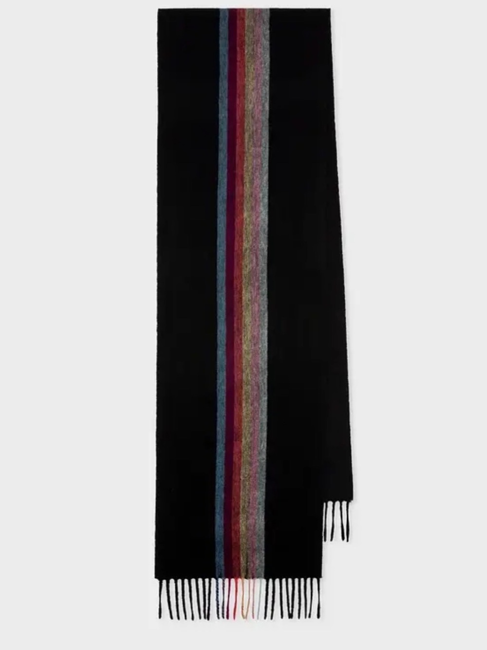 Paul Smith
Black ‘Artist Stripe’ Central Band Cashmere Scarf